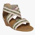 Flat N Heels Beige Woven Design Sandals Women