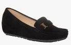 Flat N Heels Black Suede Regular Loafers Women