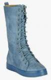 Flat N Heels Blue Boots Women