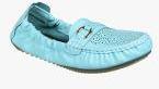 Flat N Heels Blue Synthetic Loafers Shoes Women