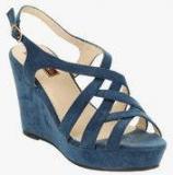 Flat N Heels Blue Wedges Women