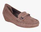 Flat N Heels Brown Suede Loafers Shoes Women