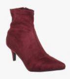 Flat N Heels Maroon Heeled Boots Women