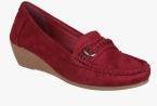 Flat N Heels Maroon Moccasins women