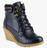 Flat N Heels Navy Blue Boots Women