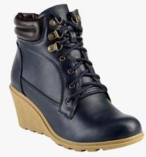 Flat N Heels Navy Blue Boots women