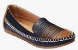 Flat N Heels Navy Blue Moccasins Women