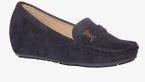 Flat N Heels Navy Blue Suede Regular Loafers Women