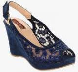 Flat N Heels Navy Blue Wedges Women