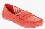 Flat N Heels Orange Moccasins women