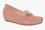 Flat N Heels Pink Suede Regular Loafers Women