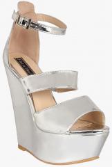 Flat N Heels Silver Wedges women