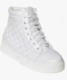 Flat N Heels White High Top Sneakers Women