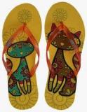 Flipside Cool Kitty Yellow Flip Flops