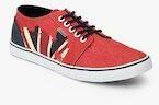 Flying Machine Red Solid Sneakers Men