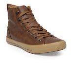 Flying Machine Tan Brown Brute Leather Mid Top Sneakers Men