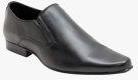 Franco Leone Black Leather Formal Shoes Men