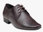 Franco Leone Red Leather Derbys Shoes Men