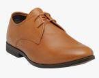 Franco Leone Tan Leather Formal Shoes Men