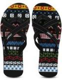 Freetoes Tribal Black Flip Flops Women