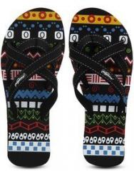 Freetoes Tribal Black Flip Flops women