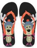 Freetoes Winter Bear Black Flip Flops Women