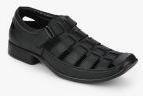 Fresco Fisherman Black Sandals Men