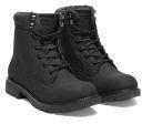 Gas Black Solid Leather High Top Flat Boots Men