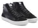 Gas Black Solid Mid Top Sneakers Men