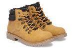 Gas Mustard Solid Leather Ranier Mid Top Flat Boots Men