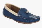 Get Glamr Blue Synthetic Leather Regular Loafers Women