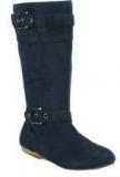 Get Glamr Calf Length Navy Blue Boots Women