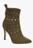 Get Glamr Khaki Heeled Boots Women