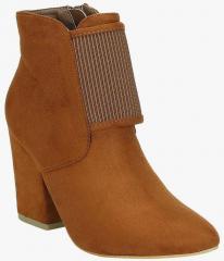 Get Glamr Tan Heeled Boots women