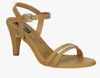 Get Glamr Tan Solid Sandals Women