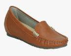 Get Glamr Tan Synthetic Regular Loafers Women