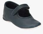 Hirels Navy Blue Solid Ballerinas Girls