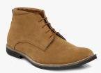 Hirels Tan Leather Mid Top Flat Boots Men