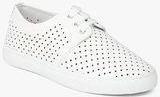 Hoopers Off White Lazer Cut Casual Sneakers Women