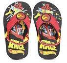 Hot Wheels Boys Black & Red Printed Thong Flip Flops