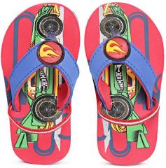 Hot Wheels Boys Red & Blue Printed Thong Flip Flops