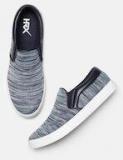 Hrx By Hrithik Roshan Grey Melange Regular Mesh Slip On Sneakers Men