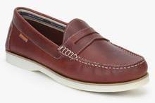 Hush Puppies Boat Slip On Maroon Moccasins Shoes men