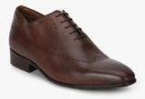 Hush Puppies Elan One Piece Perforated Brown Oxford Brogue Formal Shoes men