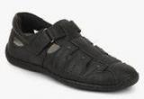 Hush Puppies Oily Fisherman Black Sandals Men