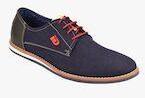 Id Navy Blue Leather Regular Derbys Men