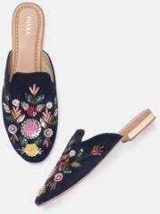 Imara Navy Blue Embellished Mules women