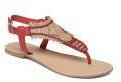 Imara Red Woven Design T Strap Flats Women