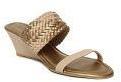 Inc 5 Beige & Gold Toned Woven Design Heels Women