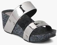 Inc 5 Silver Metallic Wedges women